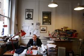 Ian Hislop in the Private Eye office