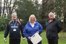 Mayor of Wyre Coun Andrea Kay is taking part in a sponsored slim for charity with consort Phil Orme (left) and deputy mayor Howard Ballard.