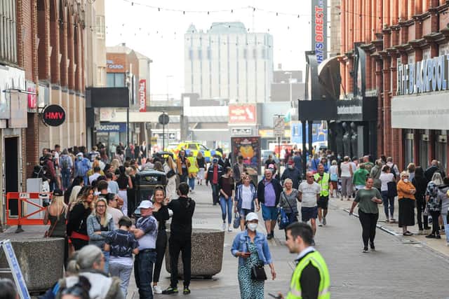 Shoppers have returned to Blackpool and Preston after the lockdown, more so than to big cities such as Manchester and Liverpool, a study finds