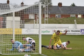 Ben Tollitt equalises for AFC Fylde at Chorley
Picture: STEVE MCLELLAN