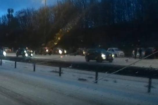 Eye witnesses have reported two separate collisions involving multiple vehicles on the M6 northbound between Bamber Bridge and Preston