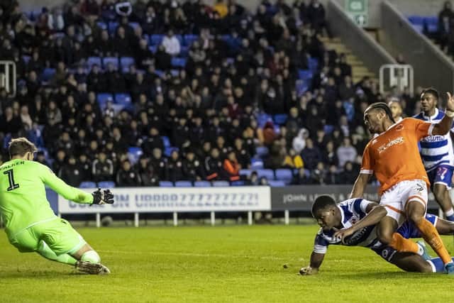 One of several Sam Walker saves which denied Blackpool in January's FA Cup clashes with Reading