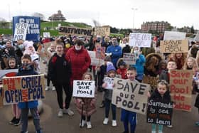 The first protest at Fleetwood swimming pool earlier this month