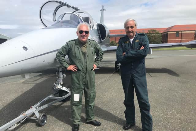 Steve Hartley from L-39 Aviation which  has moved into Hangar 4 at Blackpool Airport and John Hurrell chief test pilot and owner of High-G Jets.