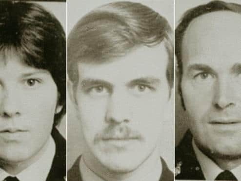 PCs Angela Bradley, Gordon Connolly and Colin Morrison, of Lancashire Constabulary, tragically died on duty on this day (January 5) in 1983. Pic: Lancashire Police