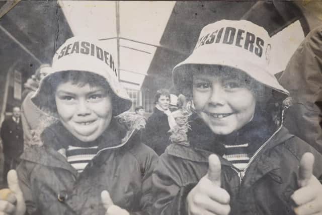 The twins at eight years old setting off for the tie at West Bromwich in 1978