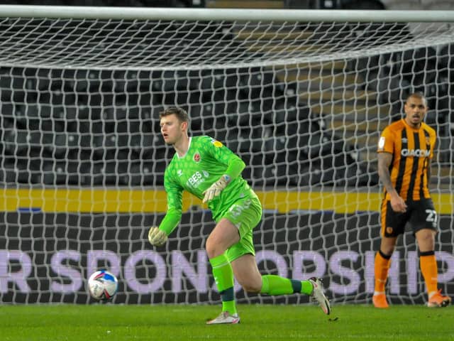 Goalkeeper Joe Hilton took the field for Fleetwood at Hull shortly after his emergency loan move from Blackburn was announced