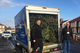 Steve Marsh and Brian Tucker collecting trees