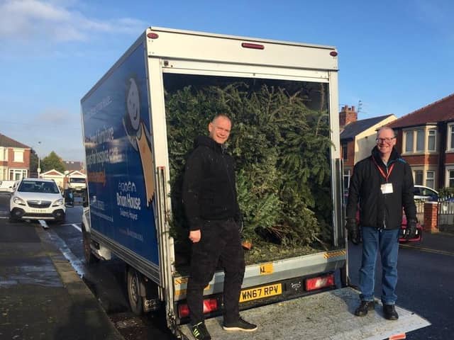 Steve Marsh and Brian Tucker collecting trees