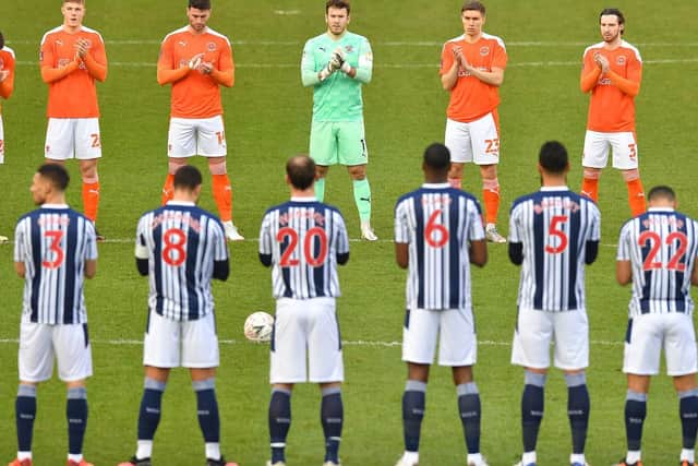 Blackpool and West Bromwich Albion players paid tribute to those who passed away last year before last weekend's match