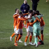 Blackpool celebrated FA Cup victory against West Bromwich Albion last weekend