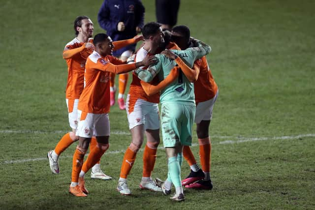 Blackpool celebrated FA Cup victory against West Bromwich Albion last weekend