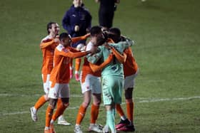 Blackpool celebrated FA Cup victory against West Bromwich Albion last weekend