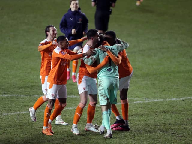 Blackpool celebrated FA Cup victory against West Bromwich Albion last weekend