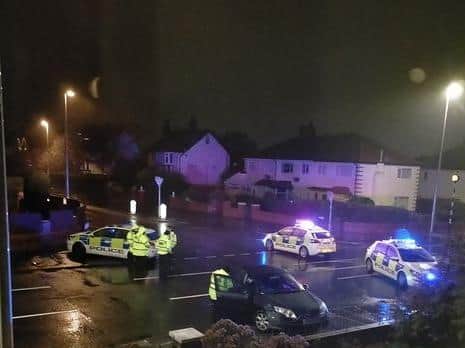 The scene of the crash in North Drive and Anchorsholme Lane East at around 10pm last night (Wednesday, January 13). Pic: William Dallas