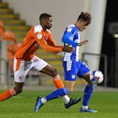 Wigan's Kyle Joseph in action against Blackpool at Bloomfield Road in November