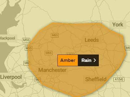 An amber warning of heavy rain for Tuesday and Wednesday