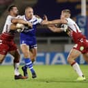 Harry Rushton (right) had earned his Canberra Raiders deal before making his Super League debut for Wigan against St Helens last season