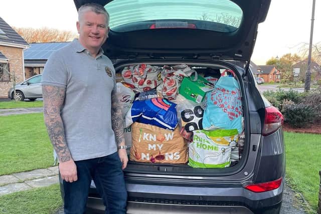 Generous Thornton dad Rick Gilby filled an entire car full of food to donate to Fleetwood food bank The Pantry.