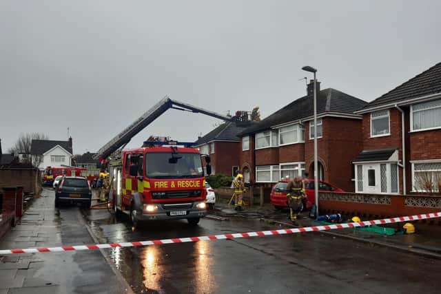 Hastings Avenue has been cordoned off between Rossington Avenue and Briarwood Drive whilst fire crews work at the scene