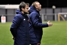 AFC Fylde's acting manager Nick Chadwick (right)   Picture: Steve McLellan