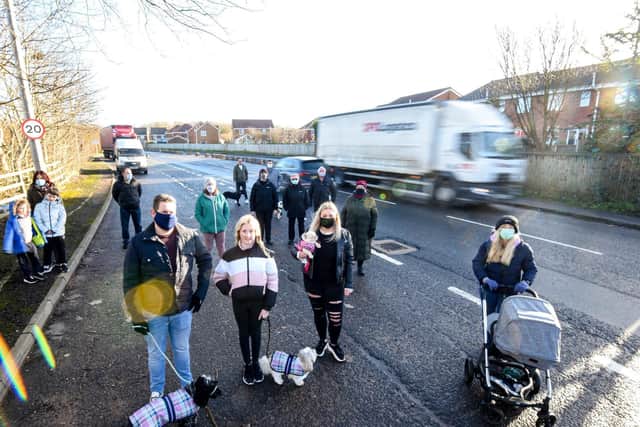 Residents of Hawley Gardens near Bourne Road in Thornton want traffic calming measures and better footpaths and lighting installed due to speeding cars and trucks.