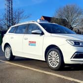 One of Premier Taxis’s new MG 5 EV electric estates which can travel around 200 miles on a single charge of the battery