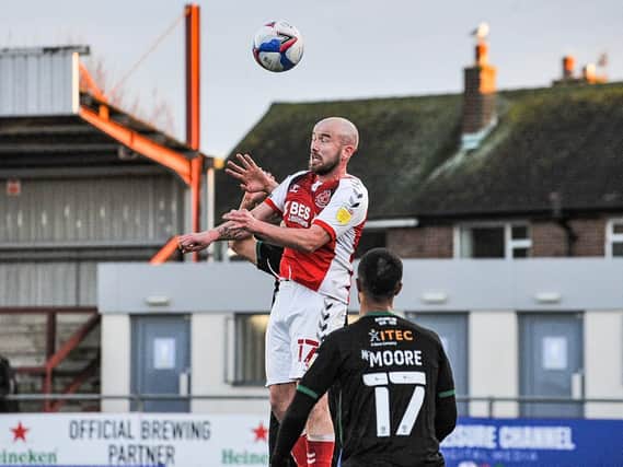 Paddy Madden in action against Plymouth, since when the striker feels Fleetwood have changed their style and gone off the boil