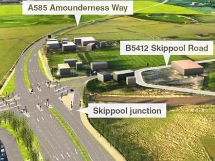 An artist's impression of how the Skippool junction will look after the roundabout is replaced as part of the £150 million A585 Windy Harbour to Skippool bypass