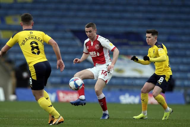 Jordan Rossiter on the ball at Oxford on Saturday