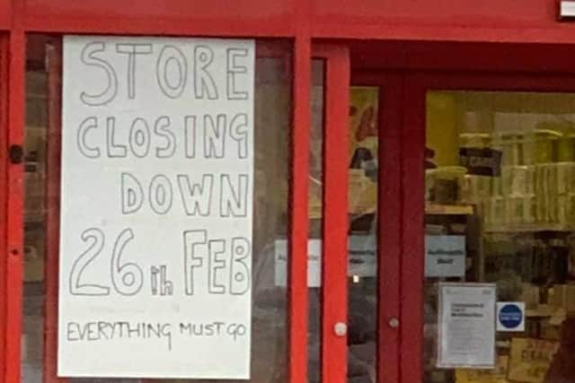 A sign announcing a closing date of Friday, February 26 has appeared in the Poundstretcher window in Holyoake Avenue, Bispham