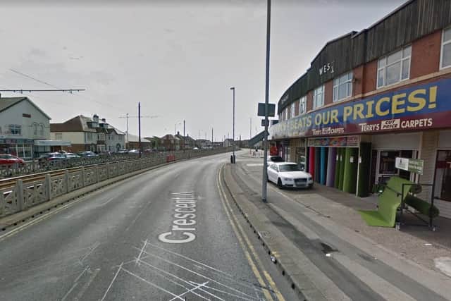The victim was walking near Terry's Carpets when a man on a pushbike attempted to grab her handbag. (Credit: Google)