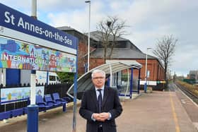 Fylde MP Mark Menzies at St Annes station
