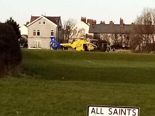 An air ambulance was called to the scene. (Photo by Jack Moore)