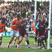 Elliot Grandin finds the net for Blackpool