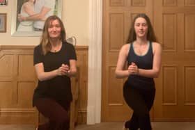 AKS student Gabriella Mollart and her mum enjoy a pilates session