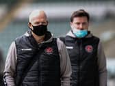 Simon Grayson (left) and Simon Wiles arrive at Plymouth for Saturday's game