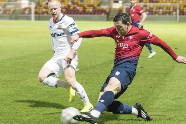 David Perkins in action for AFC Fylde at York City
Picture: IAN PARKER