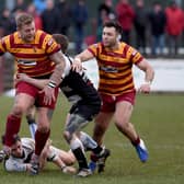 Scott Rawlings on the charge in Fylde’s last match against Luctonians on March 7 last year