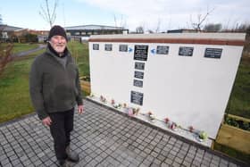John Jones, a volunteer at the Fylde Memorial Arboretum, installed a plaque for Capt Sir Tom Moore to pay tribute to his military service and NHS fundraising. Picture: Daniel Martino/JPI Media