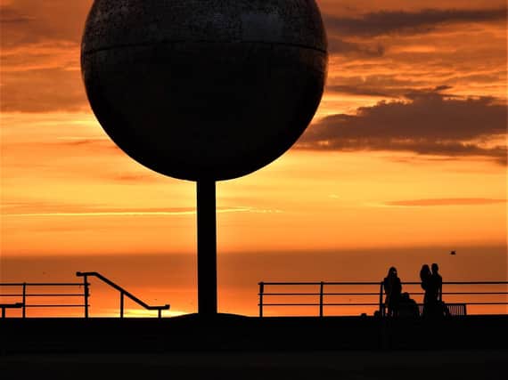 At sunset the Mirror Ball makes a superb silhouette photo