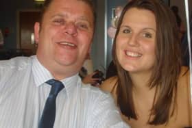Andrew England pictured with stepdaughter Kayleigh