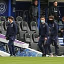 Pompey assistant Joe Gallen stood in for Kenny Jackett, above, who watched on from the stands
