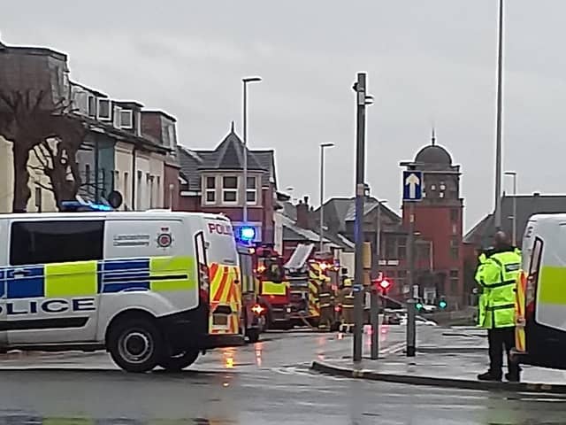 Police closed the road while fire crews made the scene safe. (Photo by Layton Community Page/ @AllLayton)