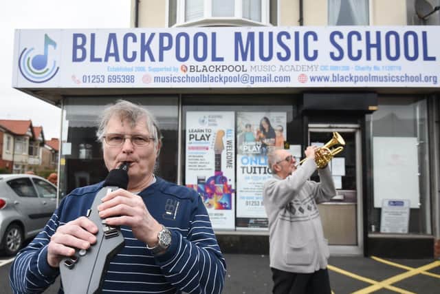 Ray Jones and John Shaw from Blackpool Music School