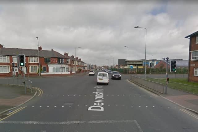 The crash happened on Devonshire Road at the junction with Caunce Street. (Credit: Google)