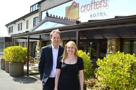 Nicola and Derek Cheetham pictured outside the Crofters, near Garstang