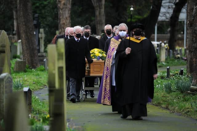 Vicar of St Annes Fr David Lyon conducted the funeral ceremony at the Parish Church
