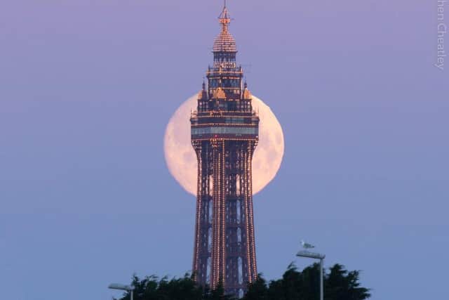 Blackpool photographerStephen Cheatleycaptured this stunning image of thefull moon rising behind Blackpool Tower.(Photo by Stephen Cheatley)