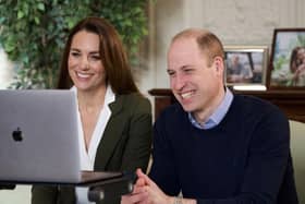 The Duke and Duchess of Cambridge during a video call to people with health conditions about the positive impact of the Covid-19 vaccine